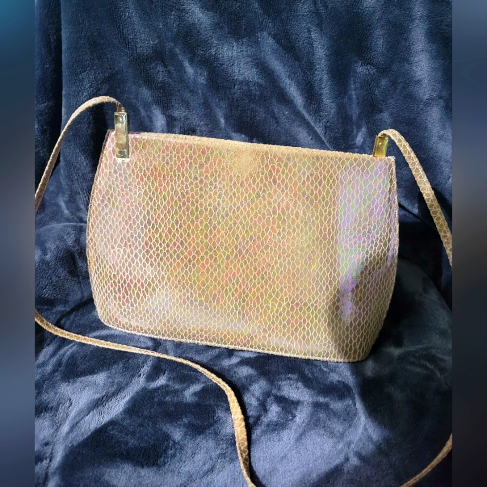 Vintage Gold Leather Women's Bag